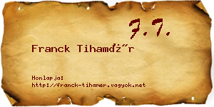 Franck Tihamér névjegykártya